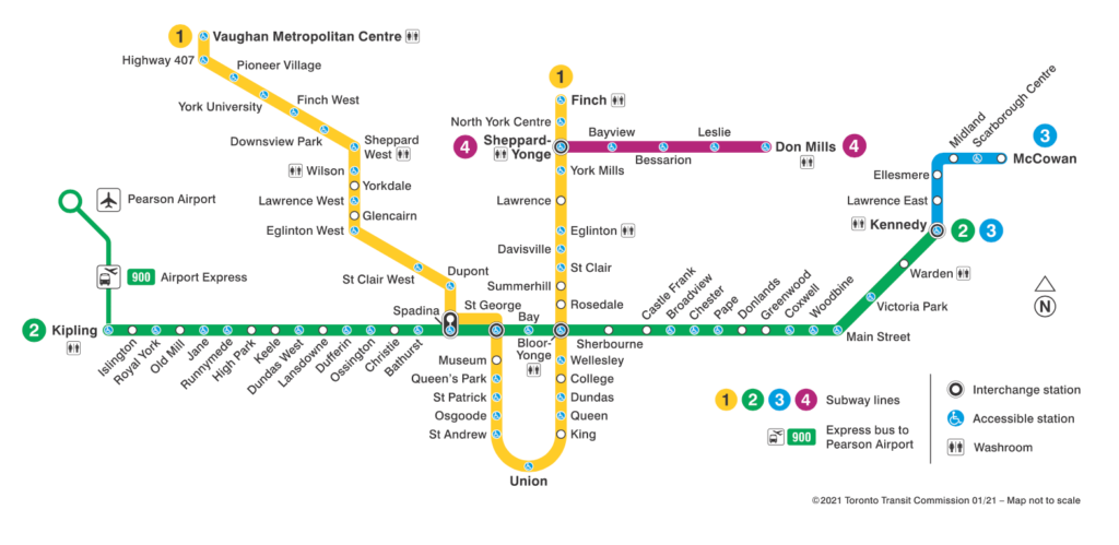 多倫多公共交通工具-Toronto Transit Commission, TTC介紹地鐵Subway