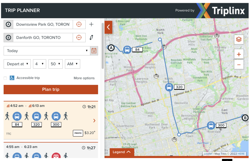 多倫多公共交通工具 Toronto Transit Commission, TTC介紹Trip Planner