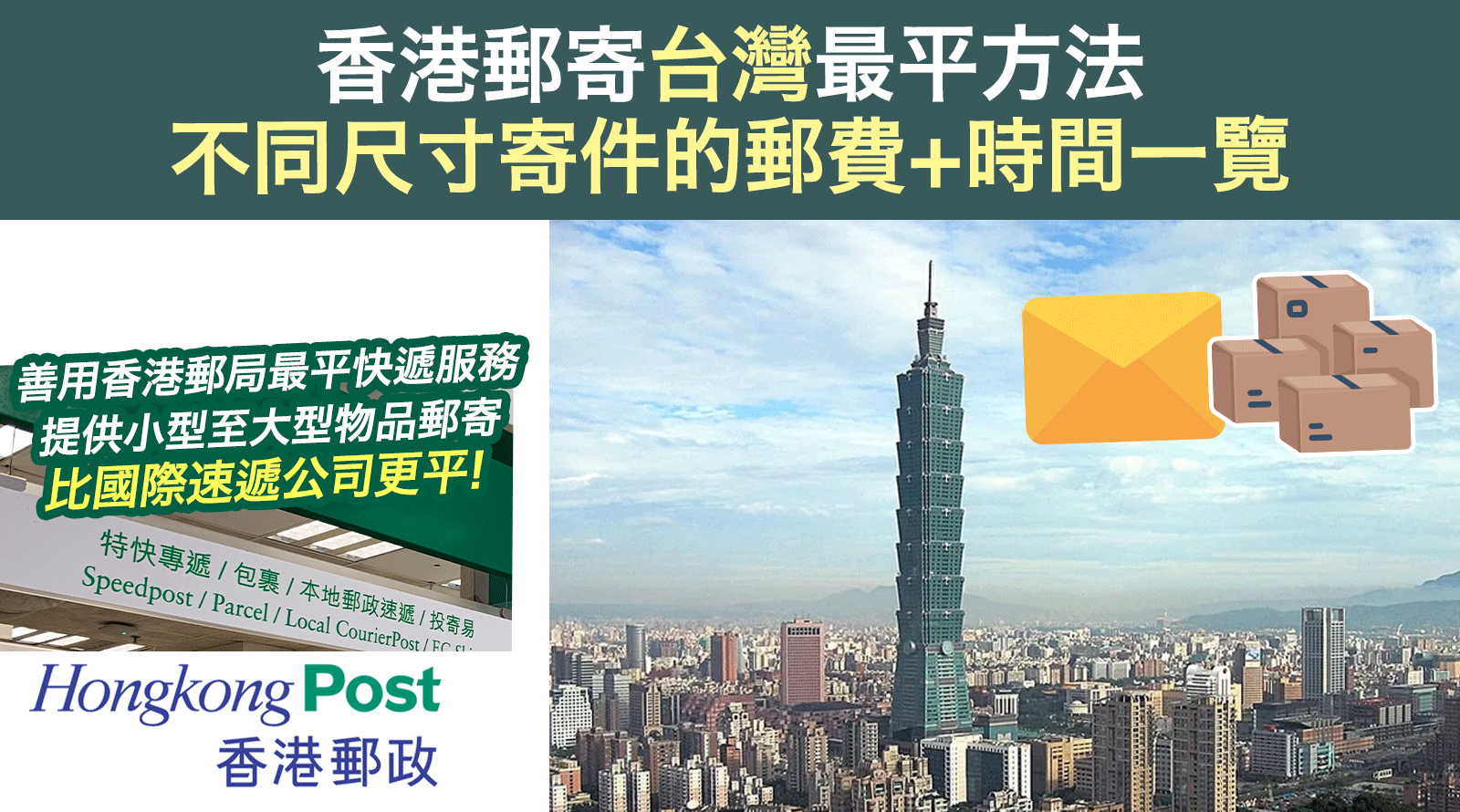 香港郵寄台灣最平方法！善用香港郵局最平快遞服務丨3種熱門不同尺寸寄件的郵費+時間一覽